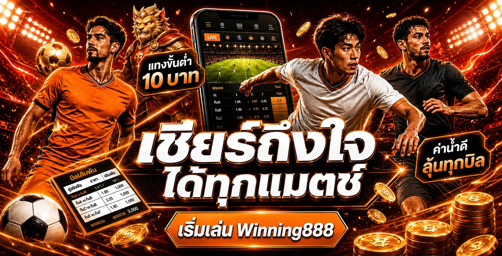 บริการข้อมูลกีฬาและเกมบน Winning888